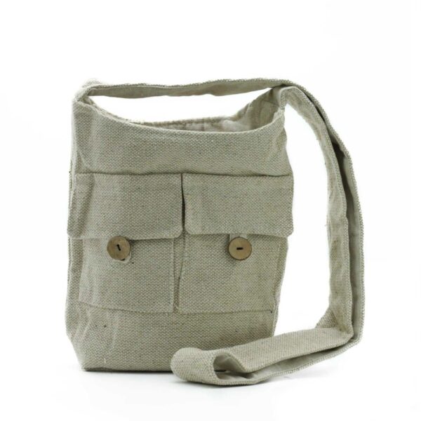 Baumwoll-Umhängetasche mit zwei Außentaschen – Nachhaltige Crossbody Bag