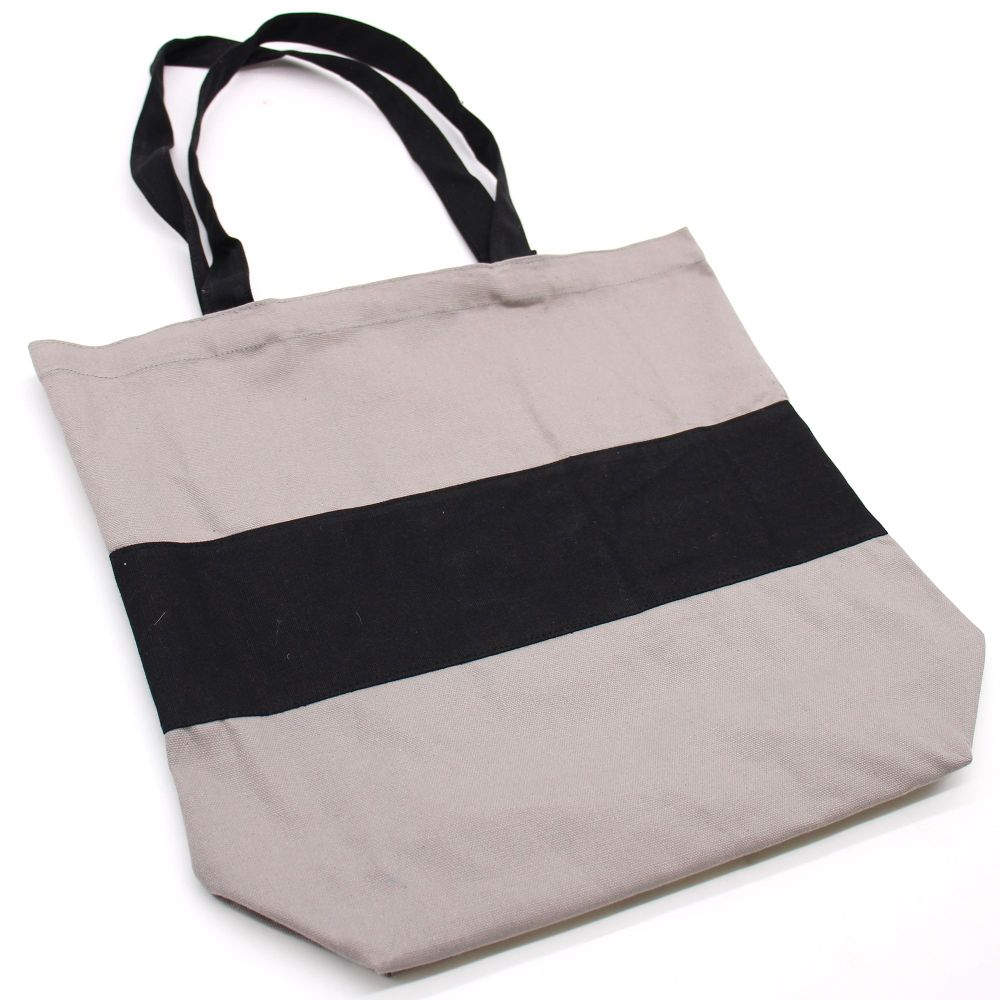 Zweifarbige Baumwolltasche – Geräumige Tasche aus Stoff für Alltag und Shopping