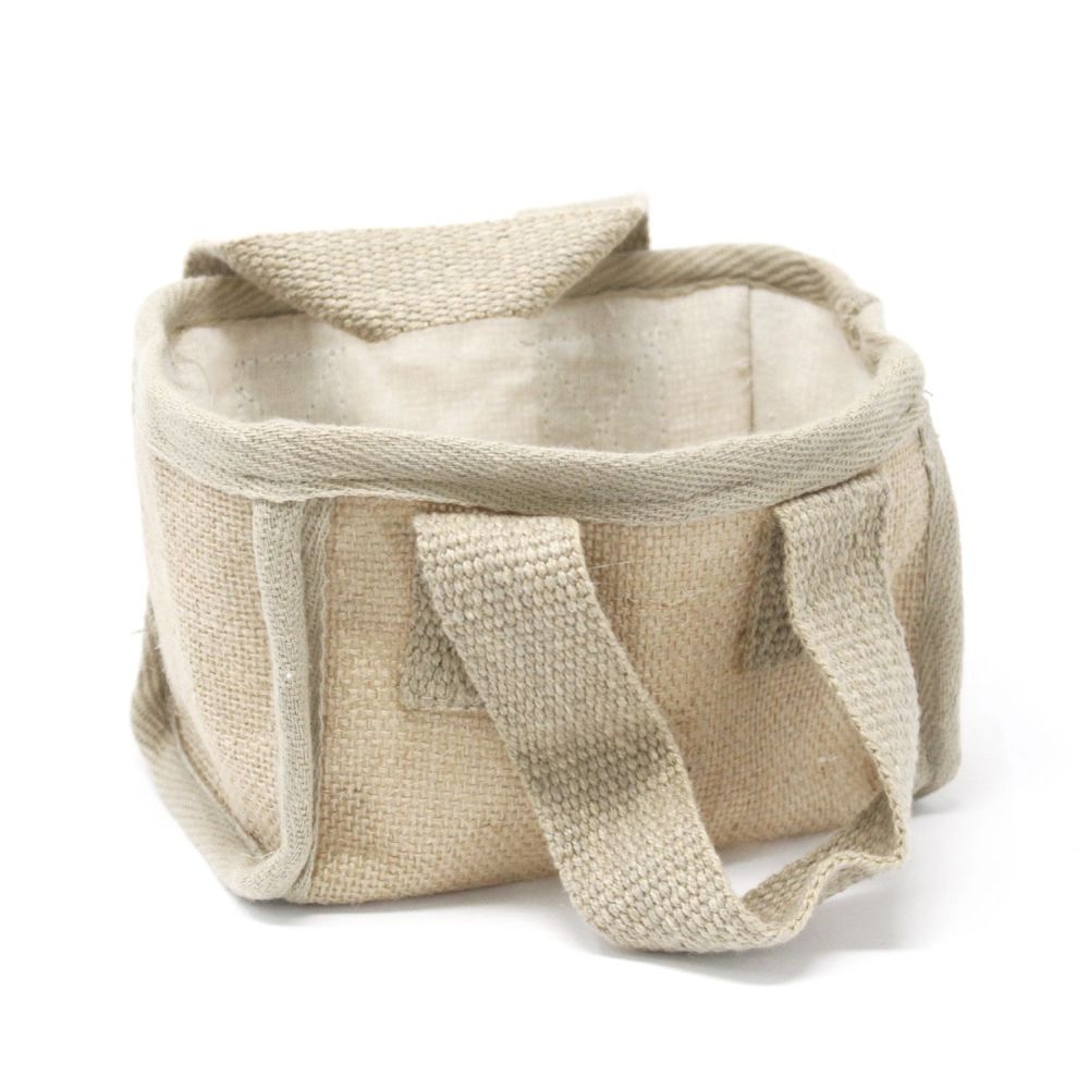 Mini Einkaufskorb aus Jute und Baumwolle – Geschenk- und Aufbewahrungskorb