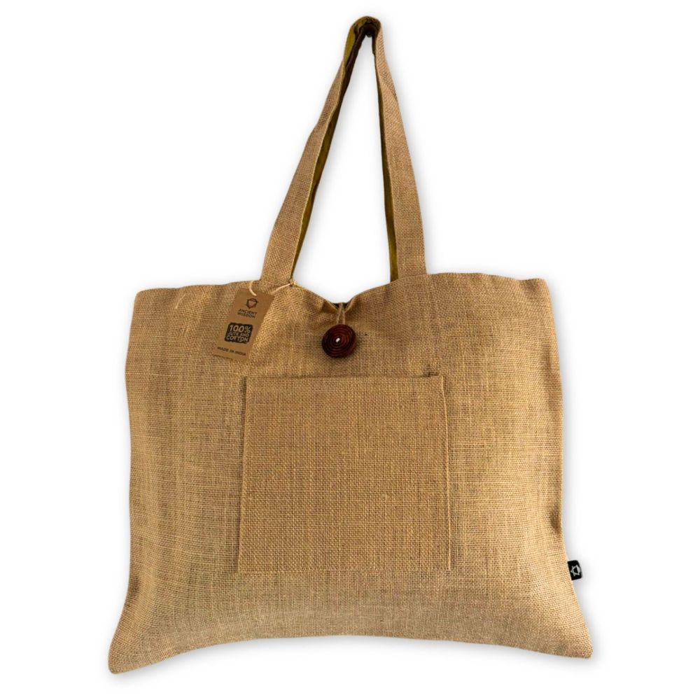 Wendbare Tasche aus Jute und Baumwolle – Einkaufstasche für Alltag & Freizeit