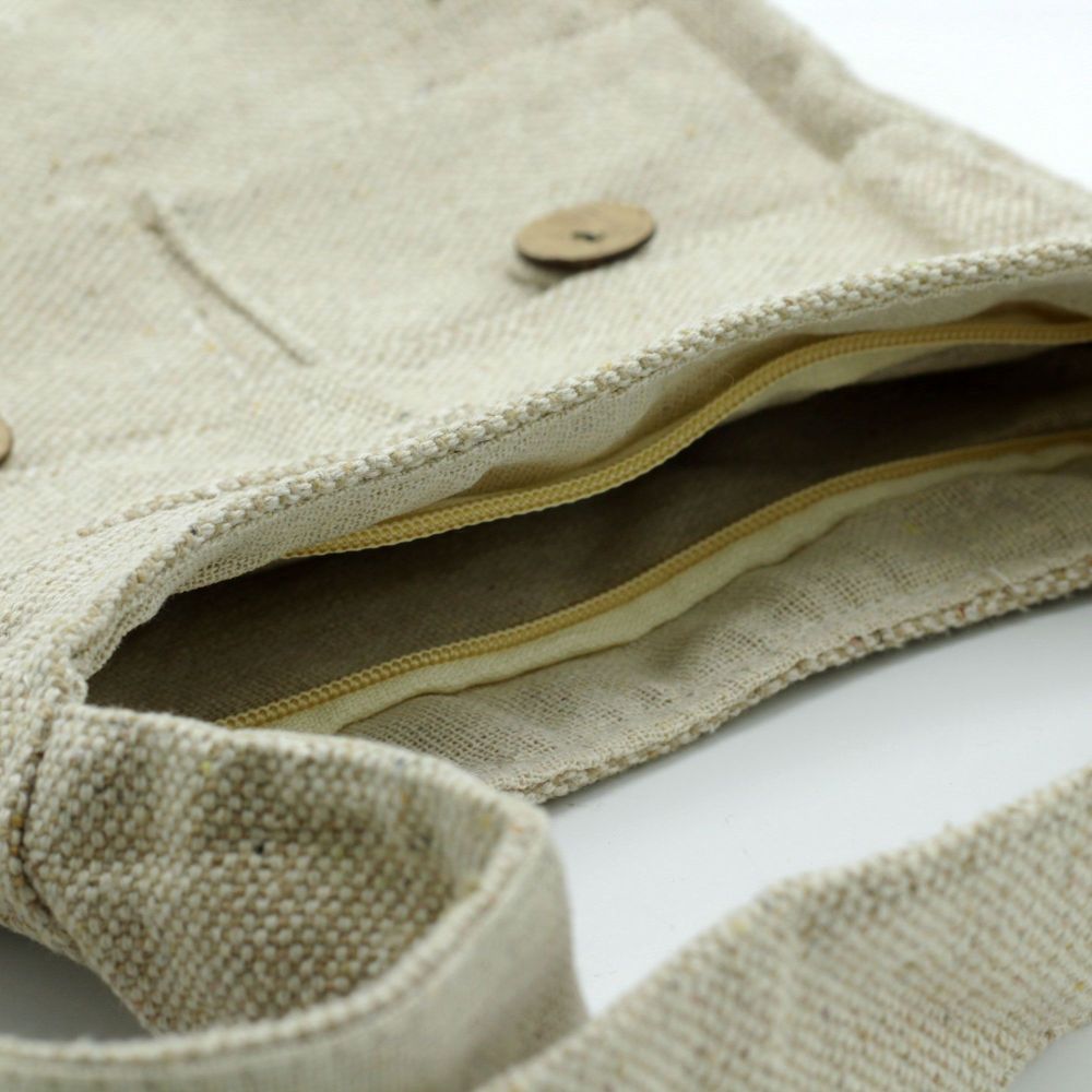 Große Baumwoll-Umhängetasche mit zwei Außentaschen – Nachhaltige Crossbody Bag