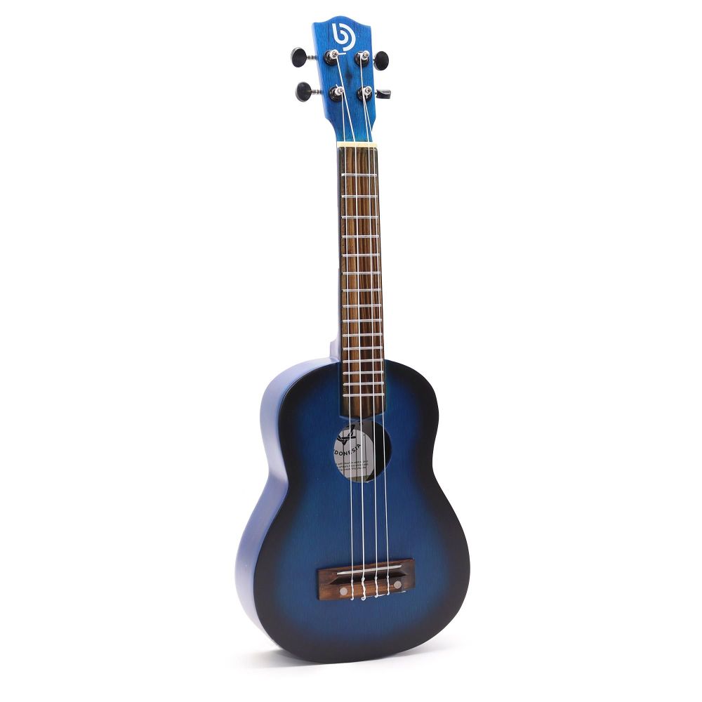Handgefertigte Ukulele im blauen Sunburst-Design – 4-saitiges Musikinstrument