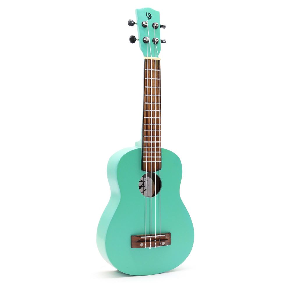 Handgefertigte Ukulele aus Holz – 4-saitiges Musikinstrument - türkisfarbend