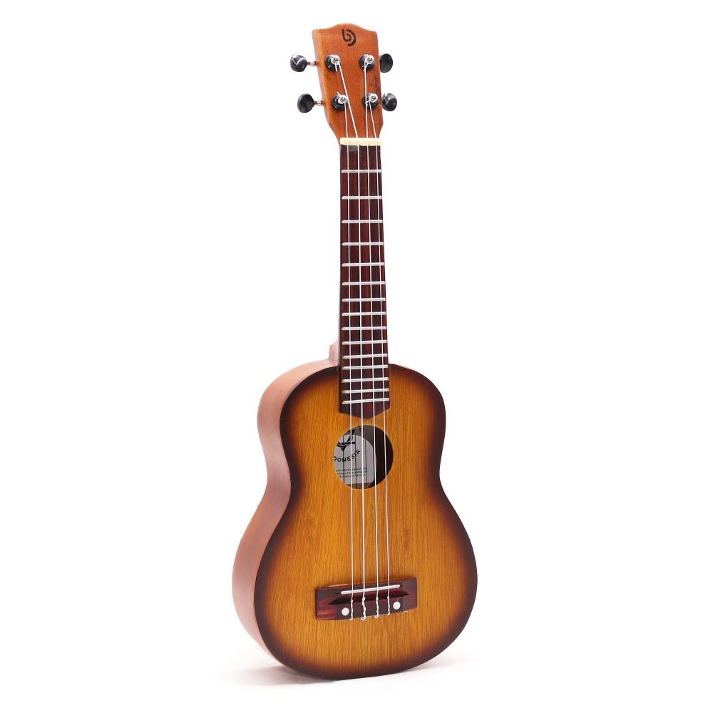 Handgefertigte Ukulele aus Holz – 4-saitiges Musikinstrument im Sunburst-Design