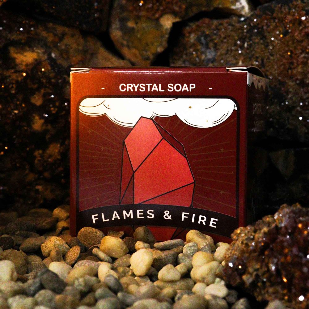 Crystal Elemental Soap „Fire“ – Steinseife mit Edelsteinkern, feurig-aromatisch