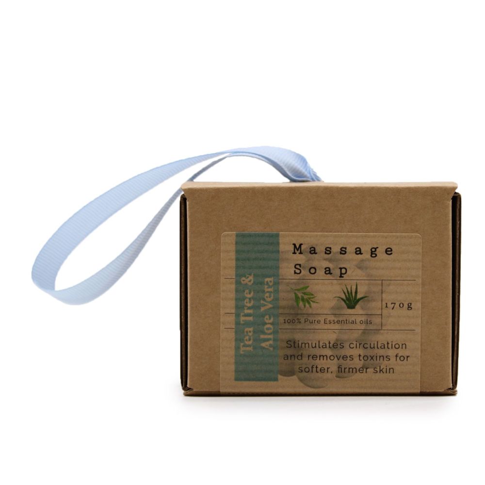 Massage-Seife „Tea Tree & Aloe Vera“ – strukturierte Oberfläche mit Frischekick