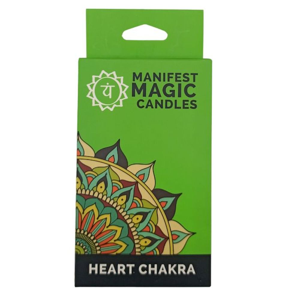 Green Heart-Chakra Kerzen Set - 12 grüne Stickkerzen für Liebe & innere Heilung