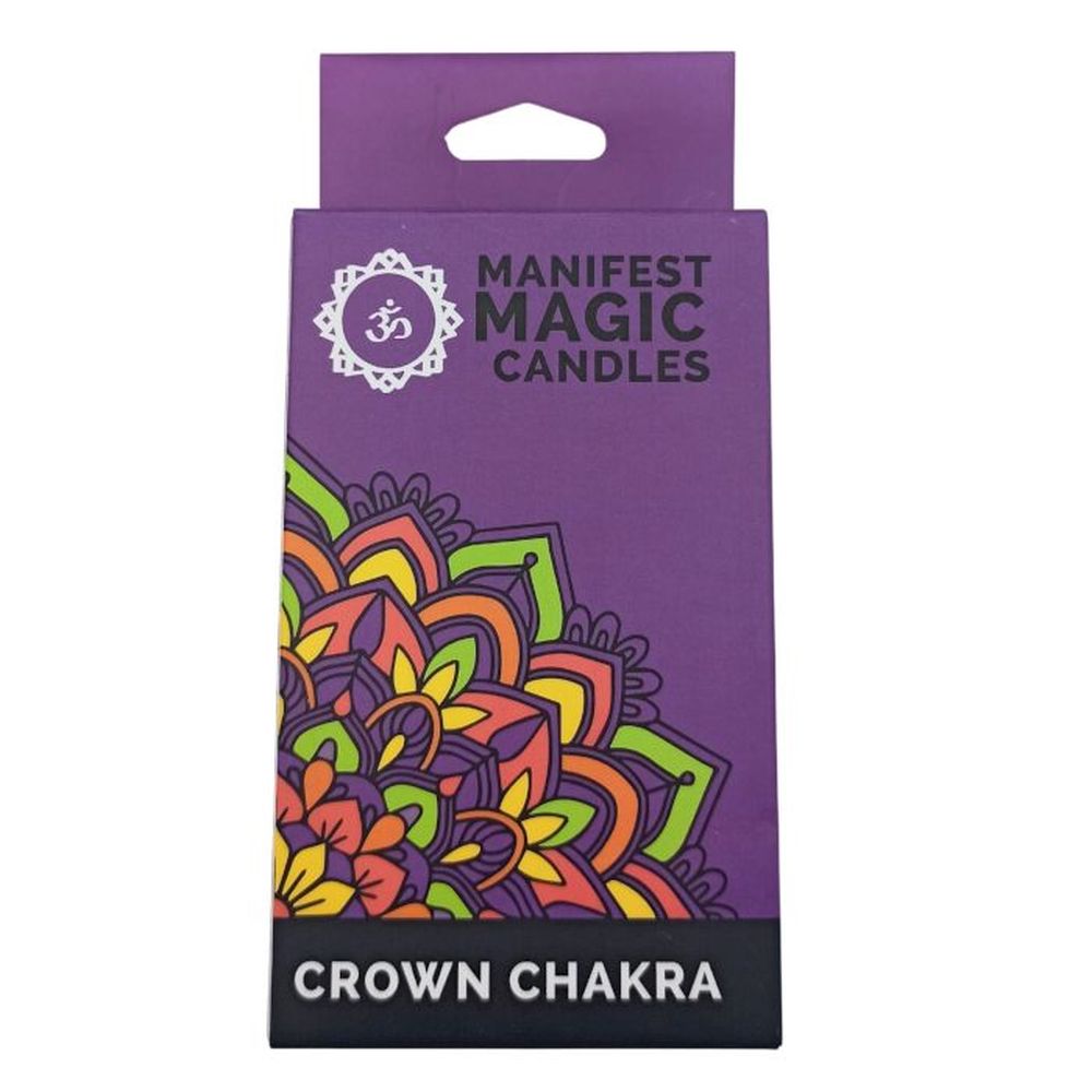 Crown Chakra Kerzenset – 12 violette Stickkerzen für Bewusstsein & Klarheit