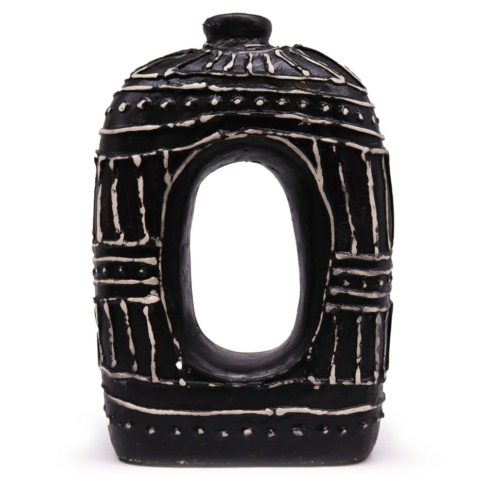 Chocolate Oval Donut Vase – skulpturales Highlight aus Keramik - Handgefertigt