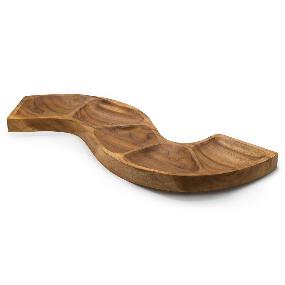 Schlangenförmige Teakholzschale - Snake Bowl – rustikal-dekorative Servierschale