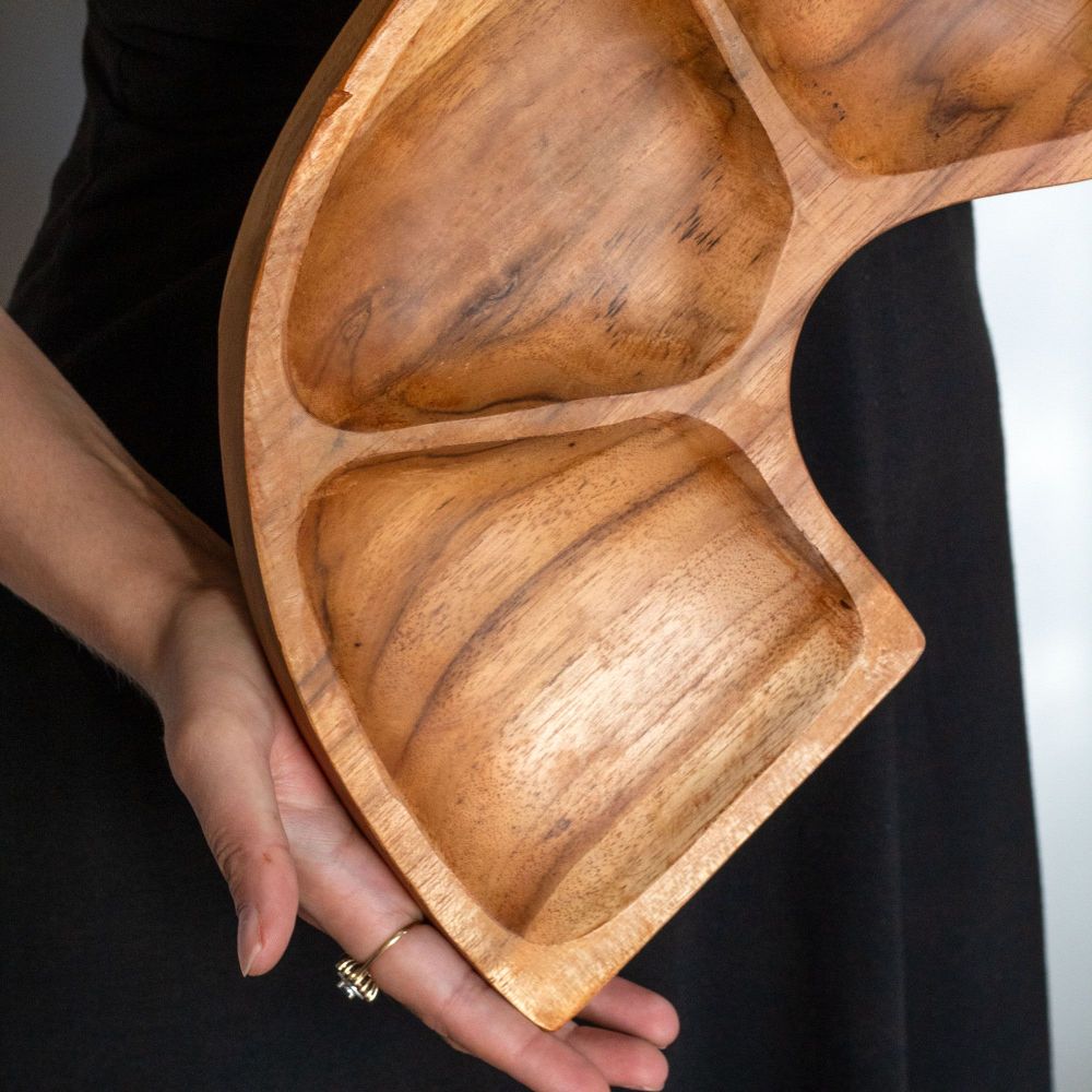 Schlangenförmige Teakholzschale - Snake Bowl – rustikal-dekorative Servierschale