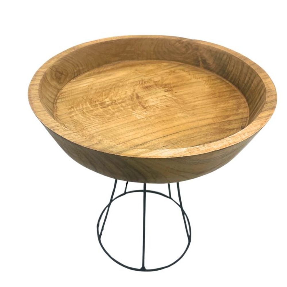 Erhöhte Teakholzschale - Design-Schale 20 cm Ø, modern und stilvoll erhöht