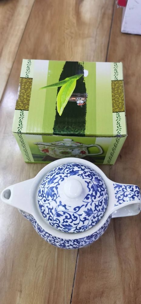 Teekanne klein – Keramik Teekanne Blue Pattern mit Filtereinsatz 350 ml