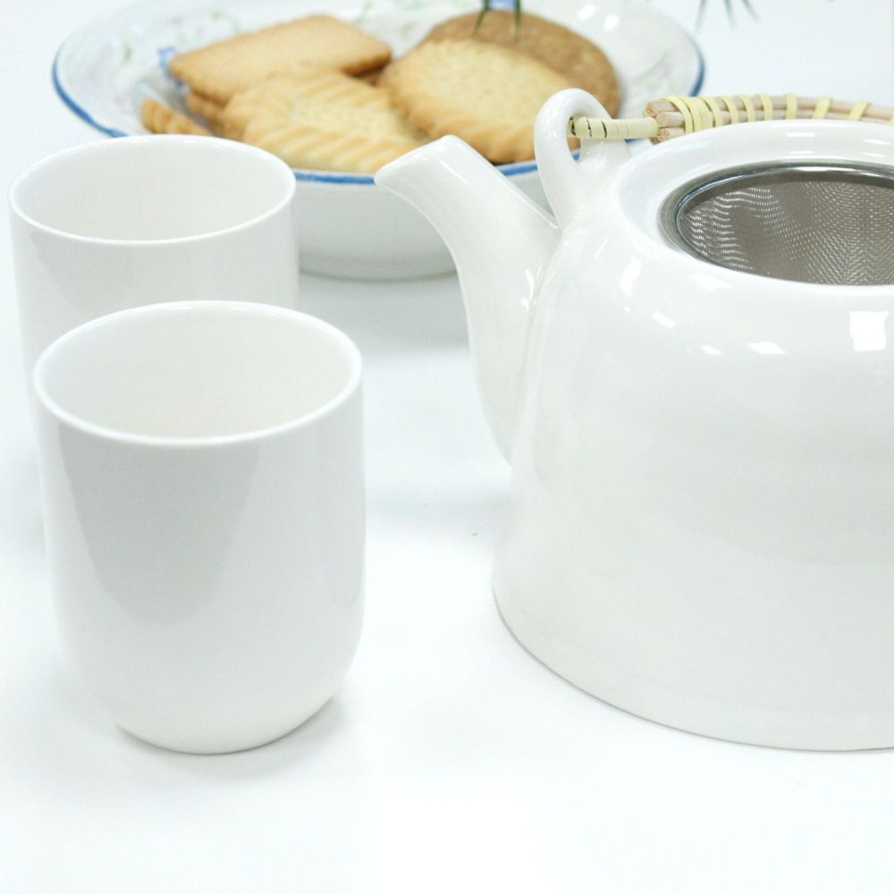 Hochwertiges Teeset mit Kanne und 6 Tassen im schlichtem Design - 850 ml