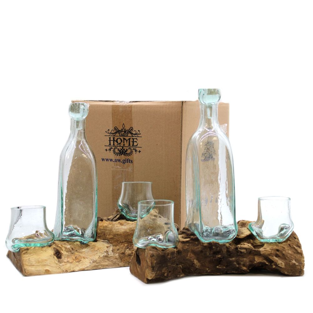 Exklusives handgefertigtes Whiskyset mit 500-ml-Flasche - Geschenkidee - Unikat