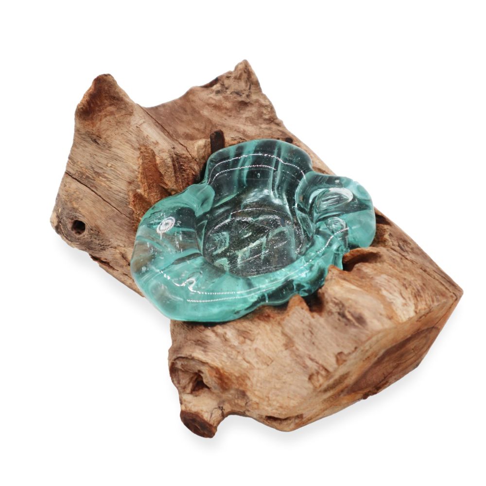 Glas on Wood - Kerzen-, Teelichthalter aus Glas - auf nachhaltigem Gamalholz