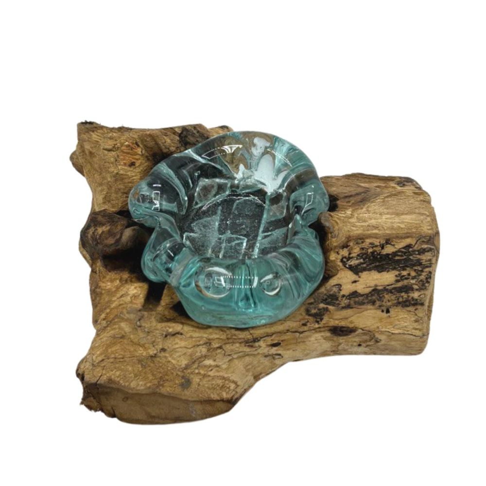 Glas on Wood - Kerzen-, Teelichthalter aus Glas - auf nachhaltigem Gamalholz