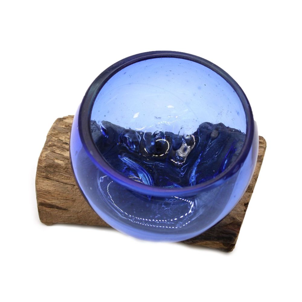 Glas on Wood - Handgefertigte Mini-Schale aus Glas auf Gamalholz - Balinesisch