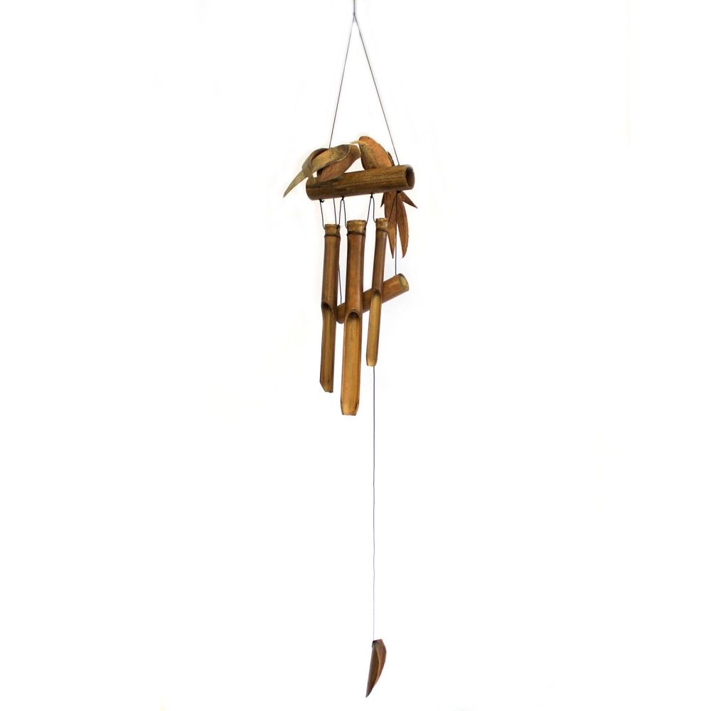 Balinesisches Windspiel – Twin Birds aus Kokosnuss & Bambus, handgefertigt