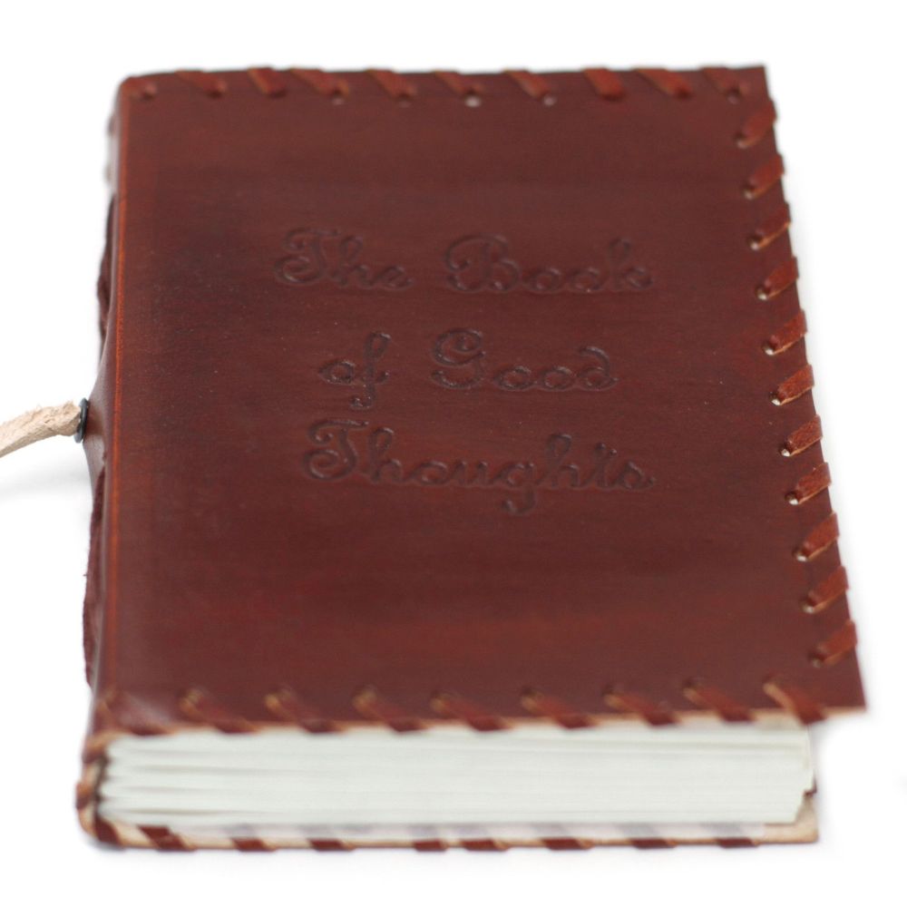 Leder Notizbuch Book of Thoughts – handgefertigtes Tagebuch mit Riemenverschluss