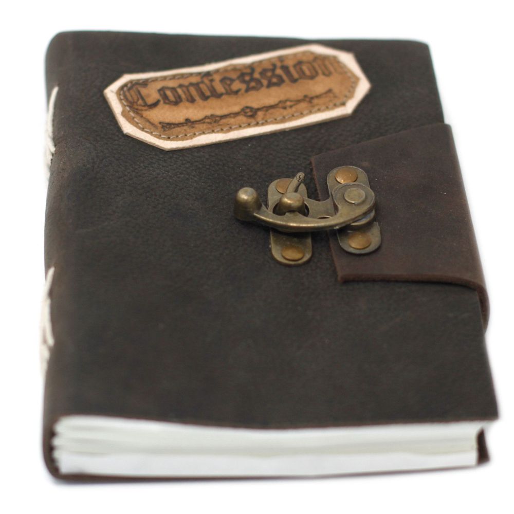 Exklusives Leder Tagebuch – Black Confessions Notizbuch mit Spangenverschluss