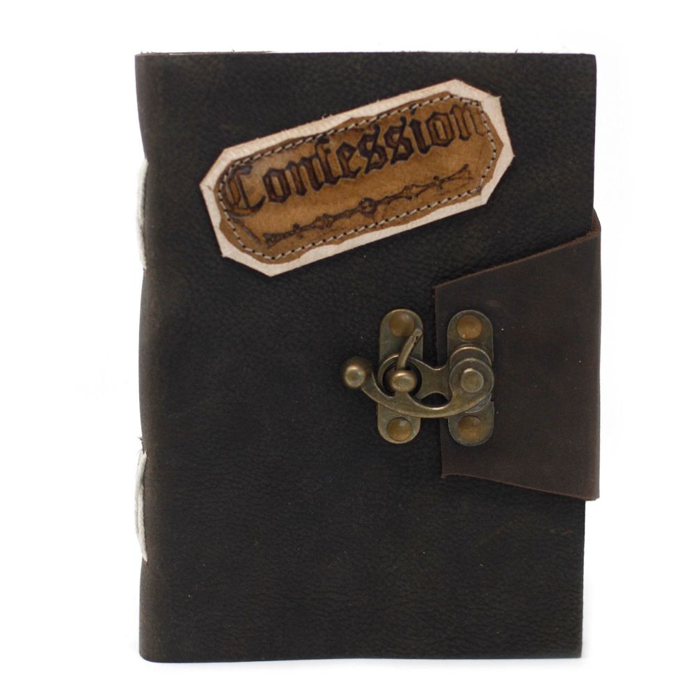 Exklusives Leder Tagebuch – Black Confessions Notizbuch mit Spangenverschluss