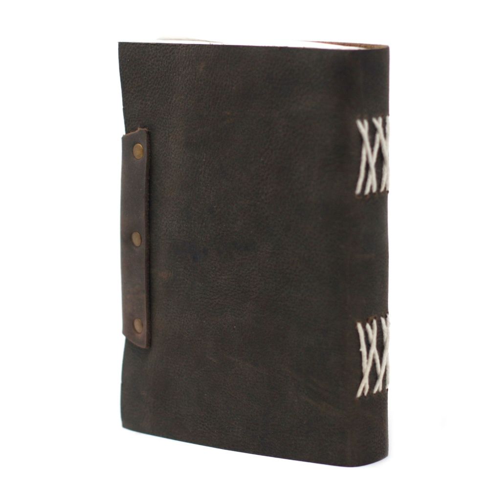 Exklusives Leder Tagebuch – Black Confessions Notizbuch mit Spangenverschluss