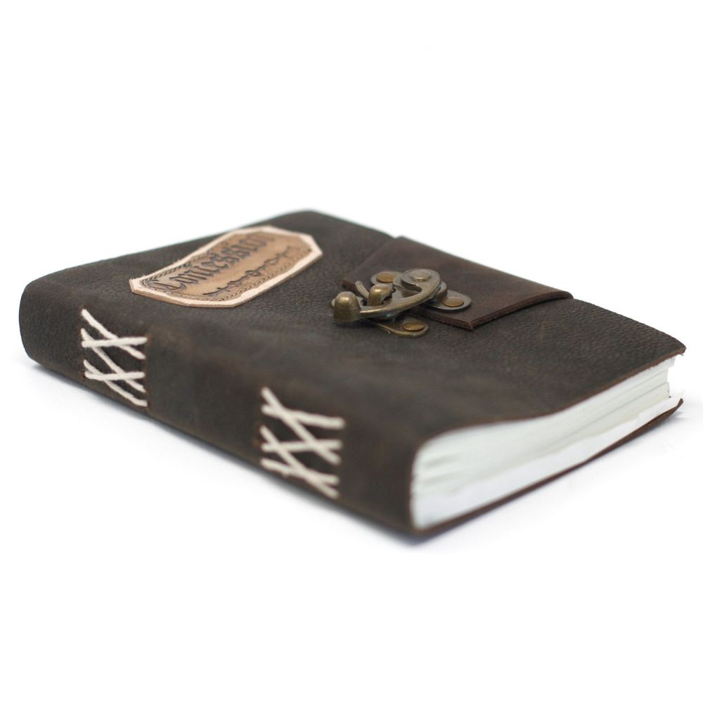 Exklusives Leder Tagebuch – Black Confessions Notizbuch mit Spangenverschluss