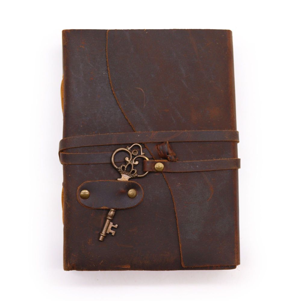 Leder Tagebuch mit Schlüssel – geölter Einband, Deckle-edge Papier, 200 Seiten