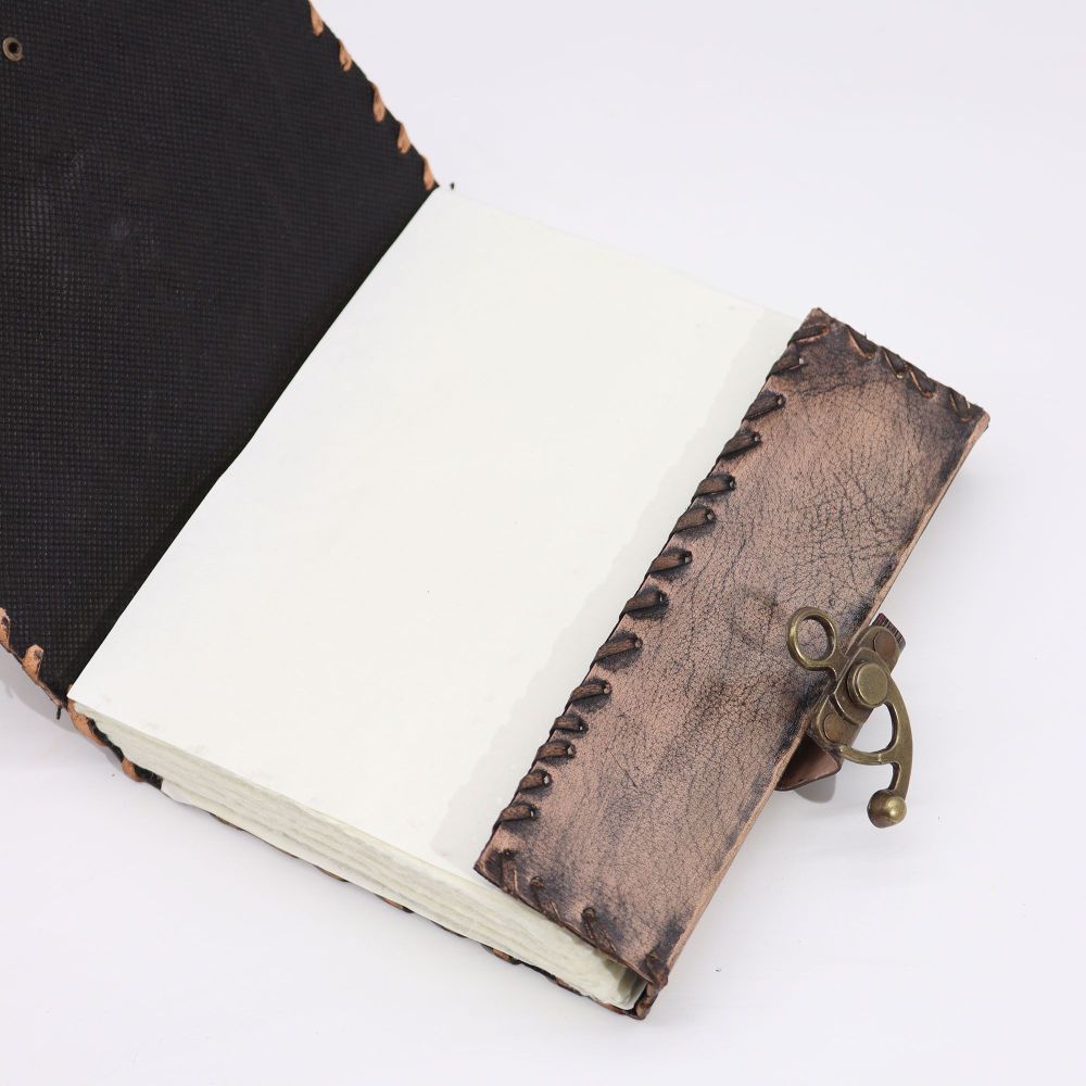 Handgefertigtes Leder Notizbuch – 160 Seiten, ungeschnittener Rand, handarbeit