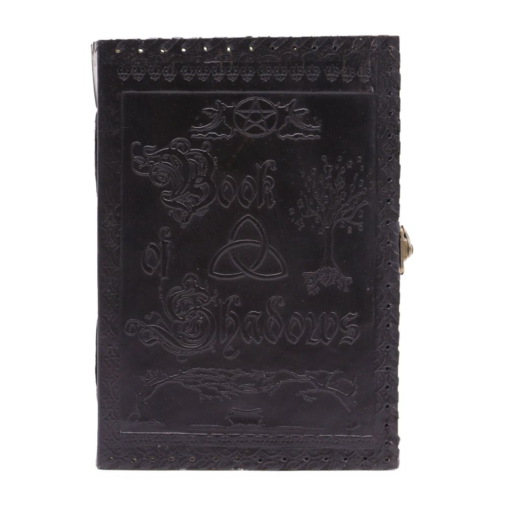 Großes Leder Notizbuch - Book of Shadows Design, 200 Seiten handgemacht - Unikat