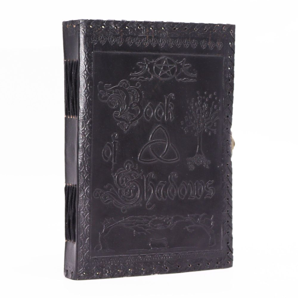 Großes Leder Notizbuch - Book of Shadows Design, 200 Seiten handgemacht - Unikat