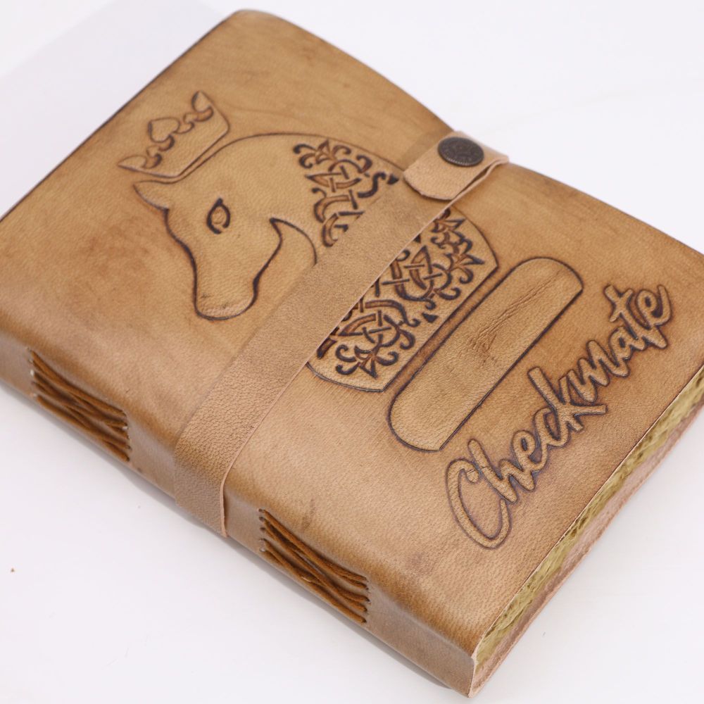 Handgefertigtes Leder Notizbuch – Light Tan Design, 200 Seiten, handgemacht