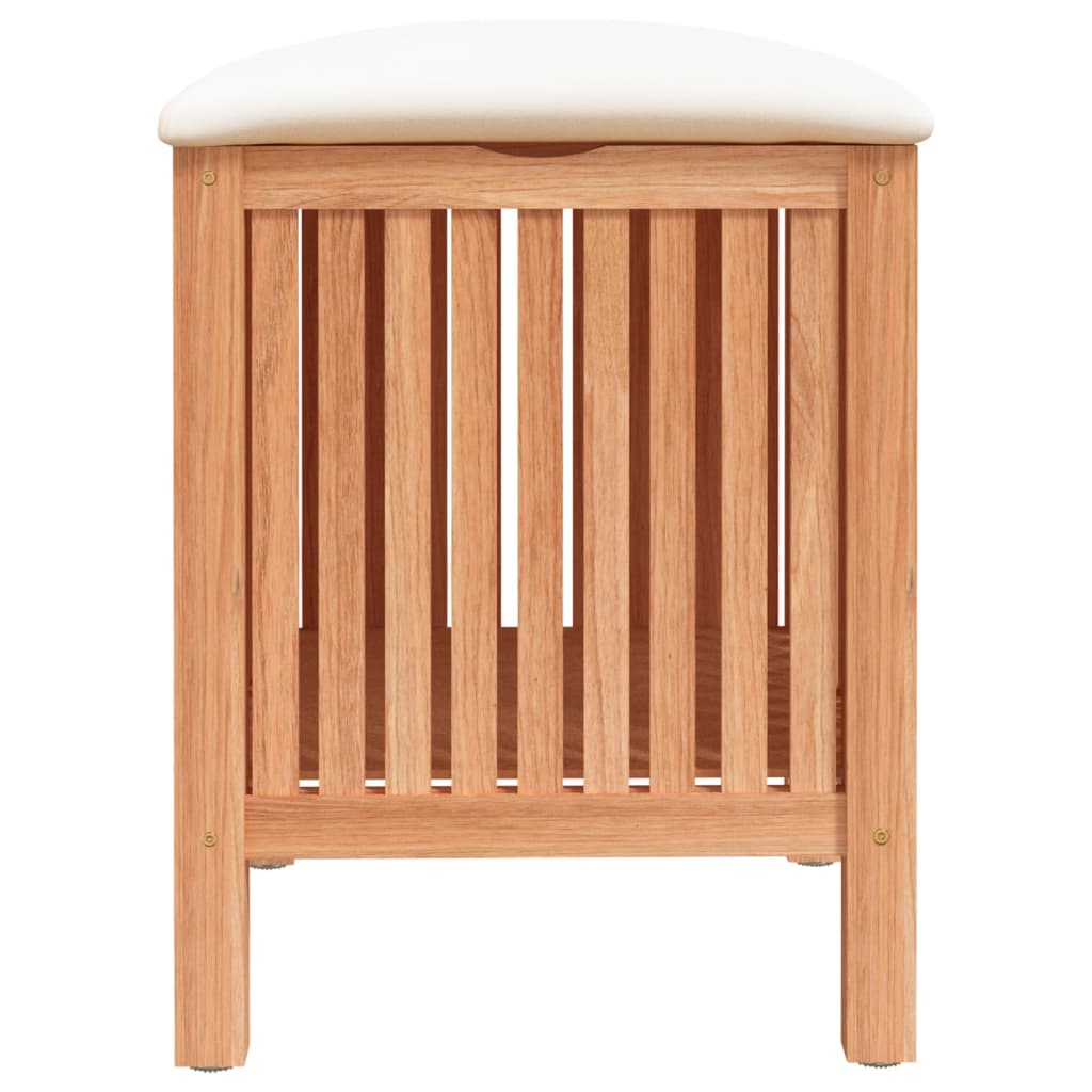 Massiver Nussbaum Badhocker mit Sitzkissen und Stauraum für Bad & Schlafzimmer