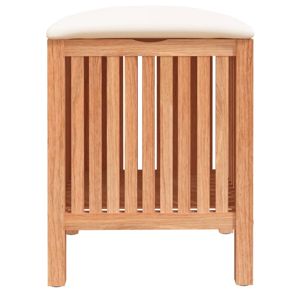 Massiver Nussbaum Badhocker mit Sitzkissen und Stauraum für Bad & Schlafzimmer