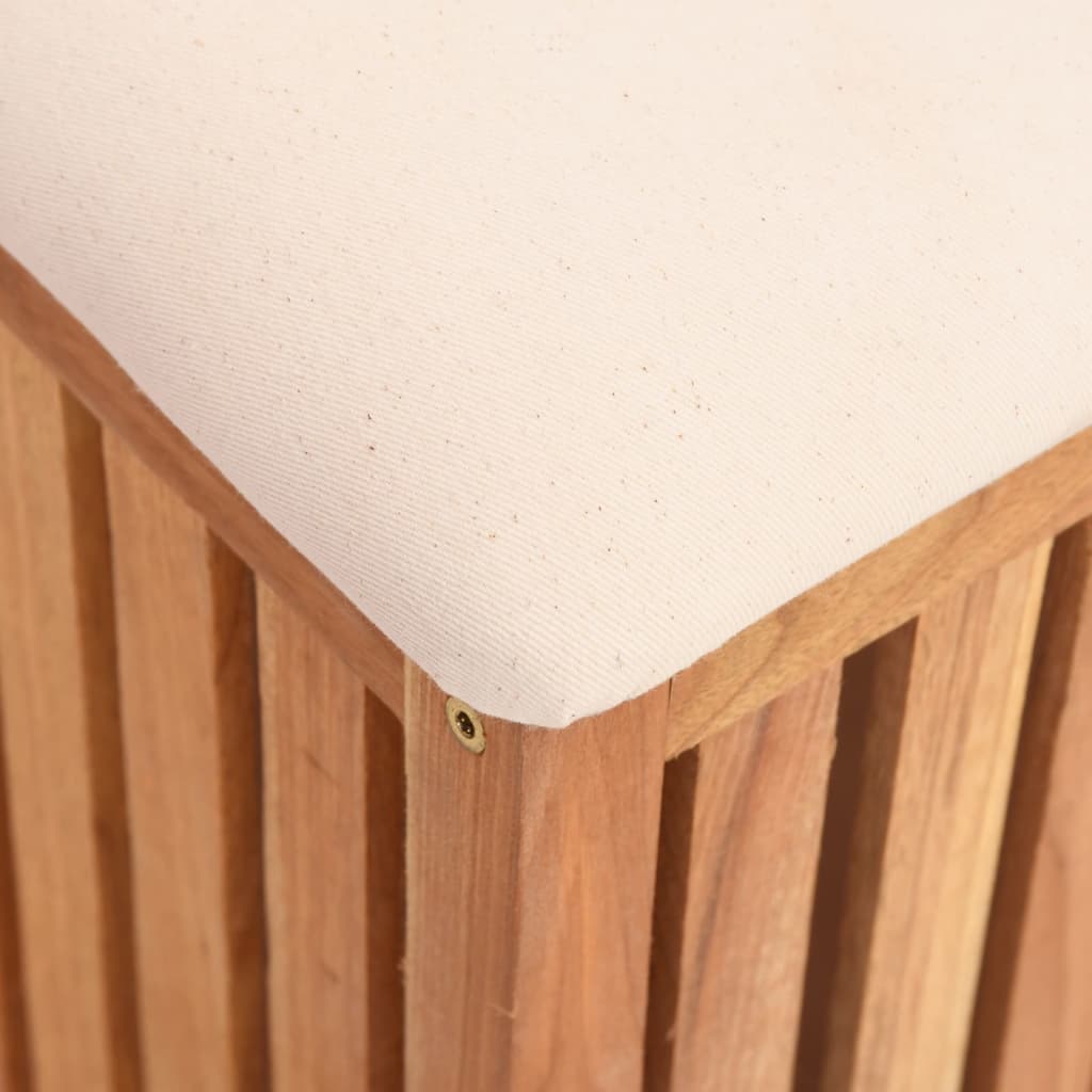 Massiver Nussbaum Badhocker mit Sitzkissen und Stauraum für Bad & Schlafzimmer