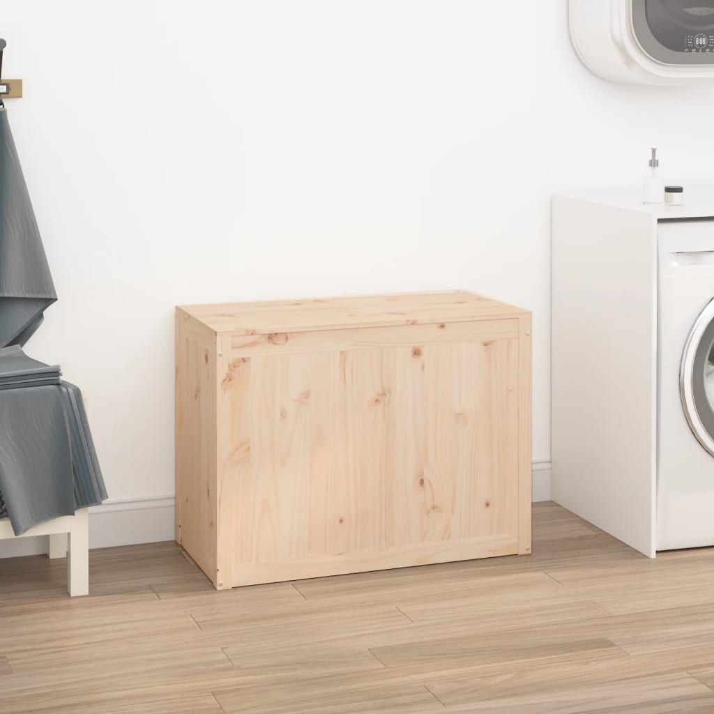 Wäschebox aus Kiefernholz – rustikal, mit zwei Fächern, robust und vielseitig