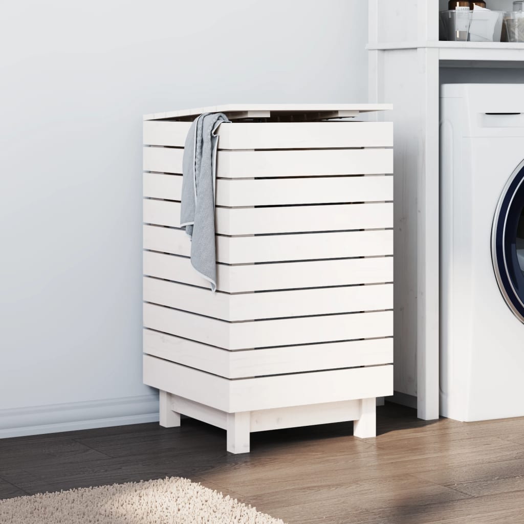 Praktische Wäschebox Holz mit viel Stauraum, Schutzdeckel und rustikales Design