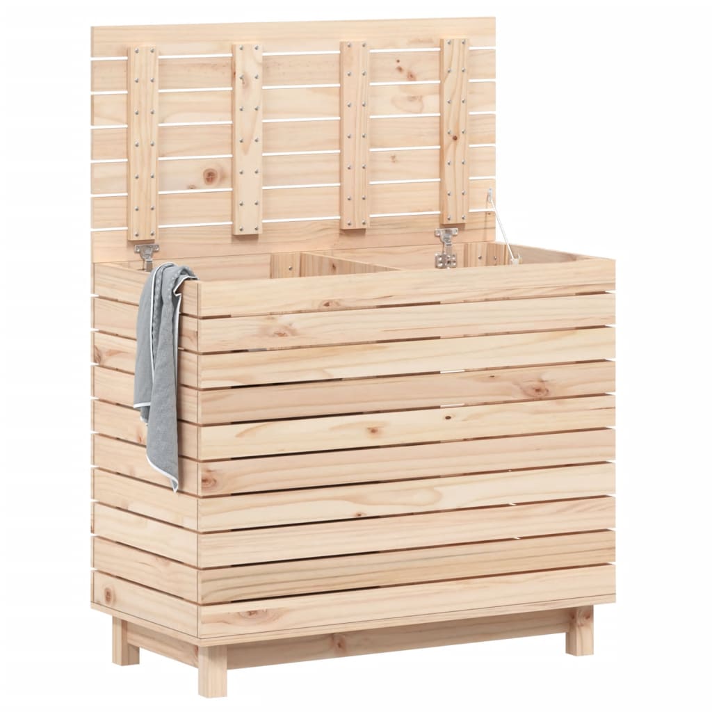 Wäschebox aus Kiefernholz – viel Stauraum, Schutzdeckel und rustikales Design