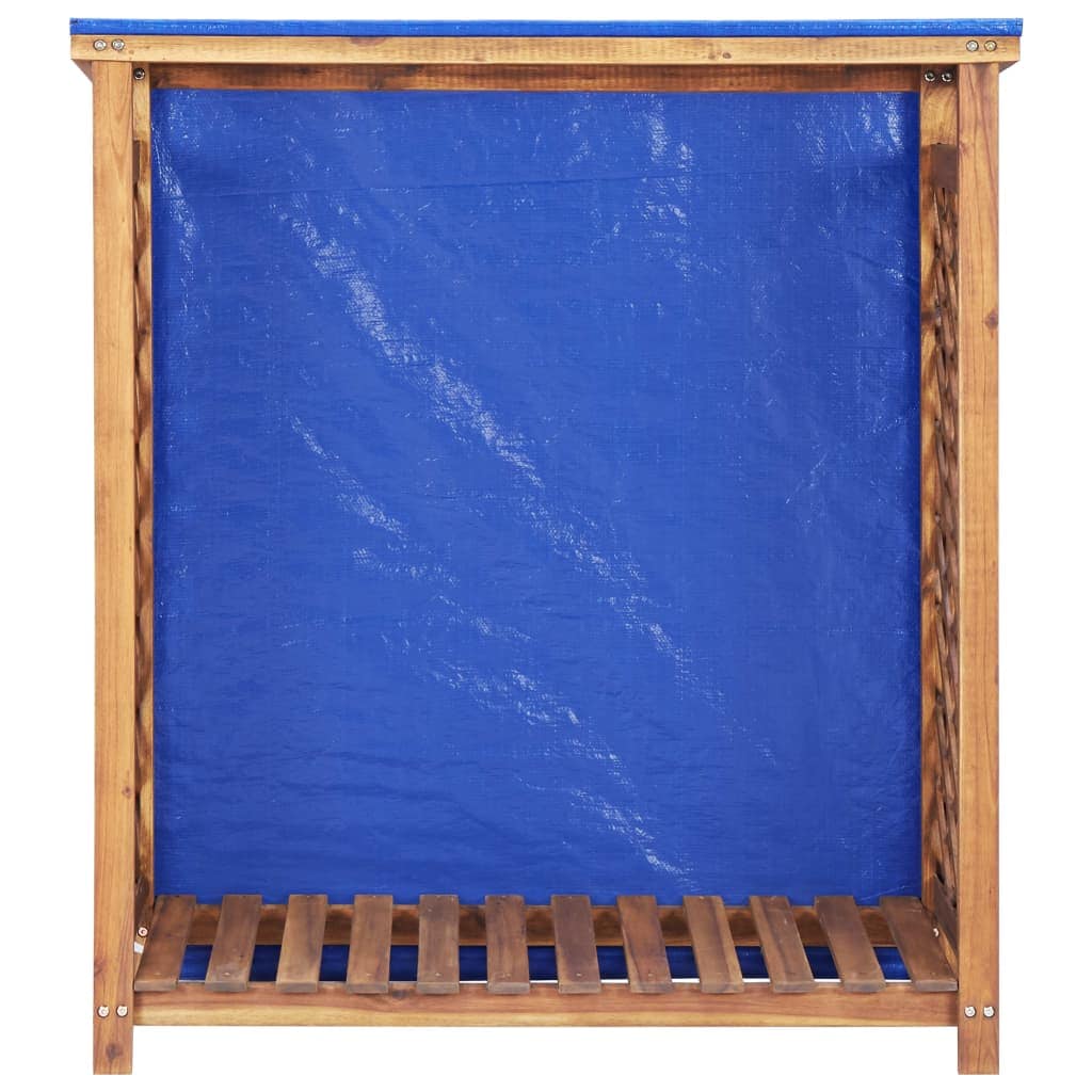 Brennholzregal aus Akazienholz– robustes Holzlager mit Dachschräge - 105 cm