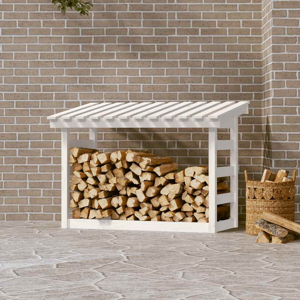 Kaminholzunterstand Kiefernholz – Holzregal für geordnete Brennholzlagerung