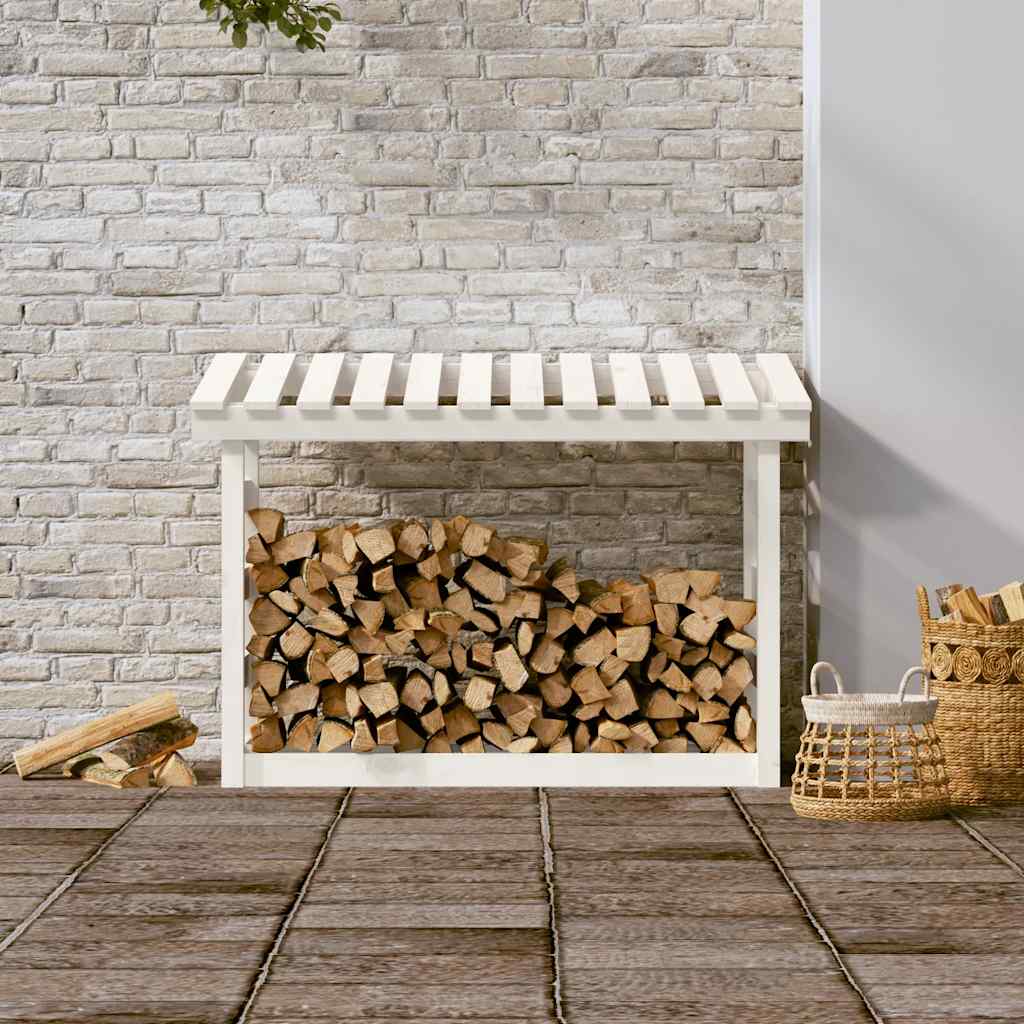 Kaminholzunterstand Kiefernholz – Holzregal für geordnete Brennholzlagerung
