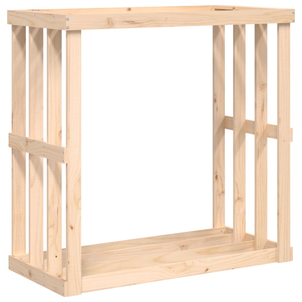 Outdoor Holzregal Kiefer – Kaminholzunterstand mit integriertem Pflanzgefäß