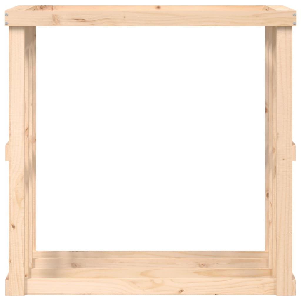 Outdoor Holzregal Kiefer – Kaminholzunterstand mit integriertem Pflanzgefäß