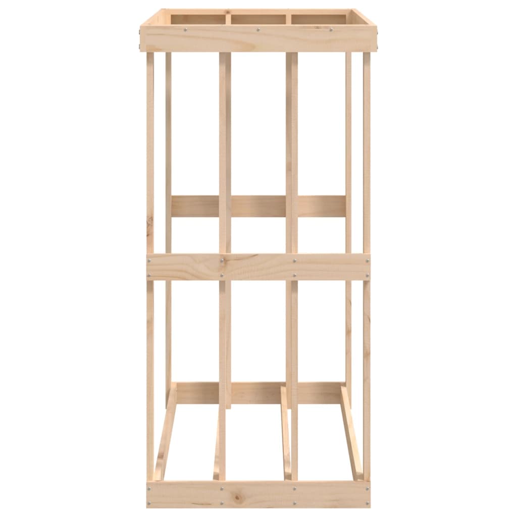 Outdoor Holzregal Kiefer – Kaminholzunterstand mit integriertem Pflanzgefäß