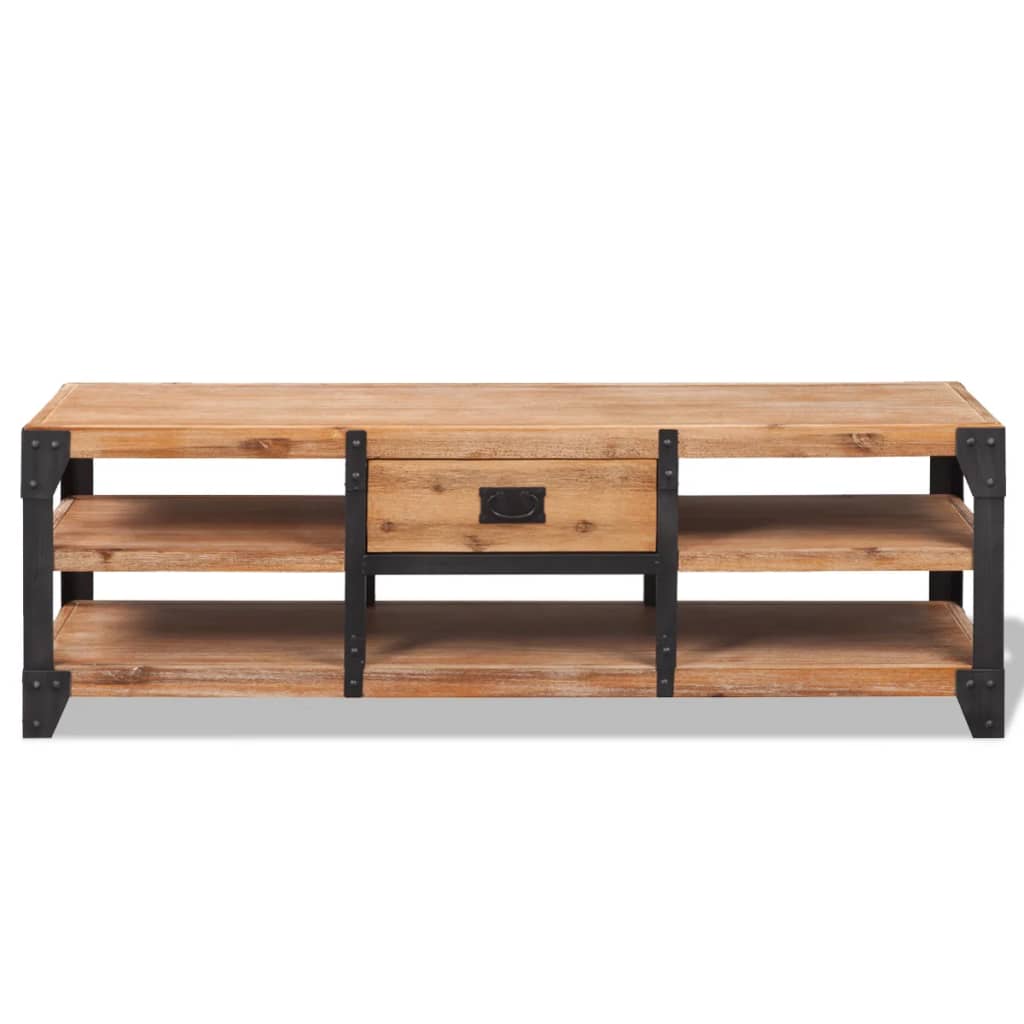 TV-Schrank aus Akazienholz - Lowboard - Fernsehtisch - TV-Tisch - mit Schublade