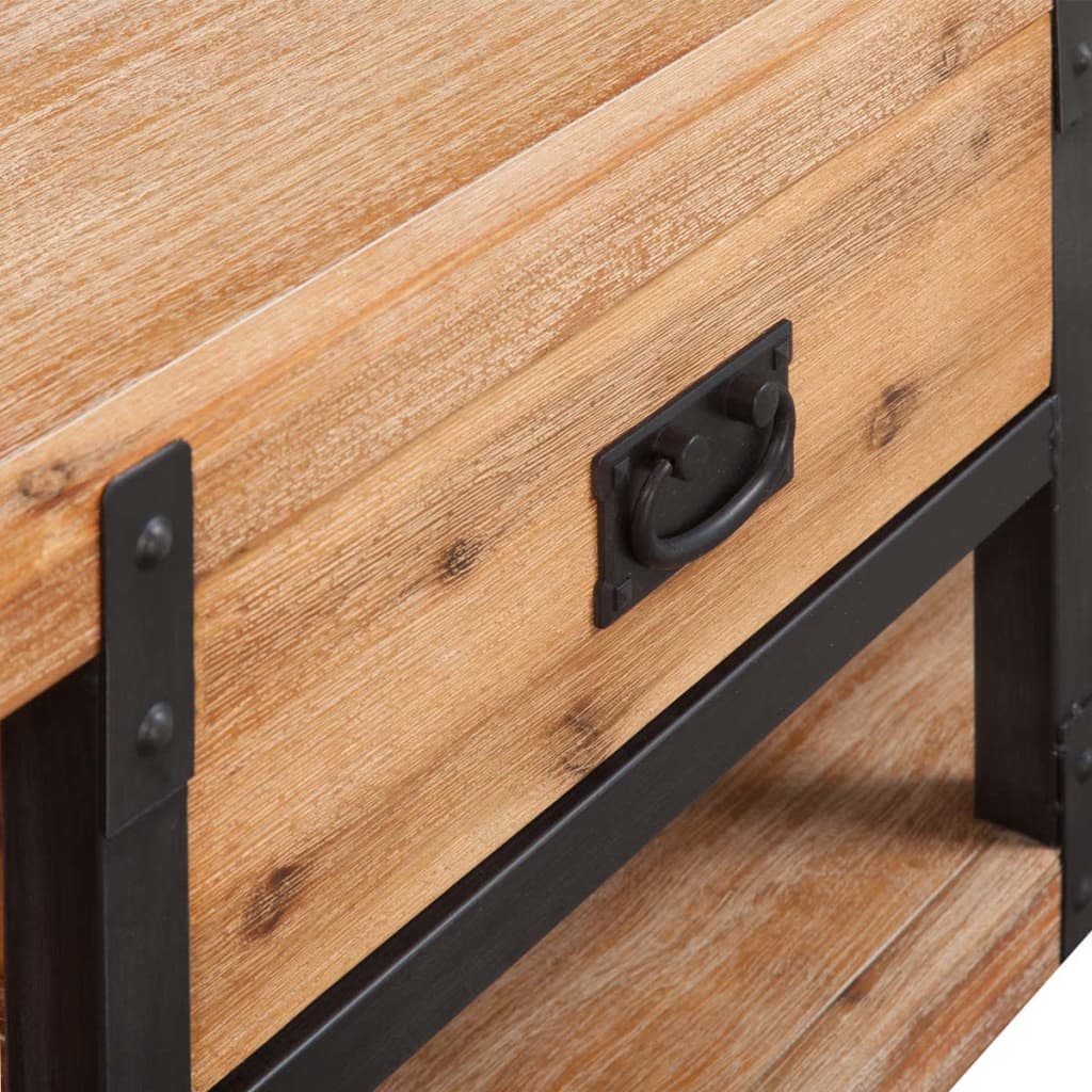 TV-Schrank aus Akazienholz - Lowboard - Fernsehtisch - TV-Tisch - mit Schublade