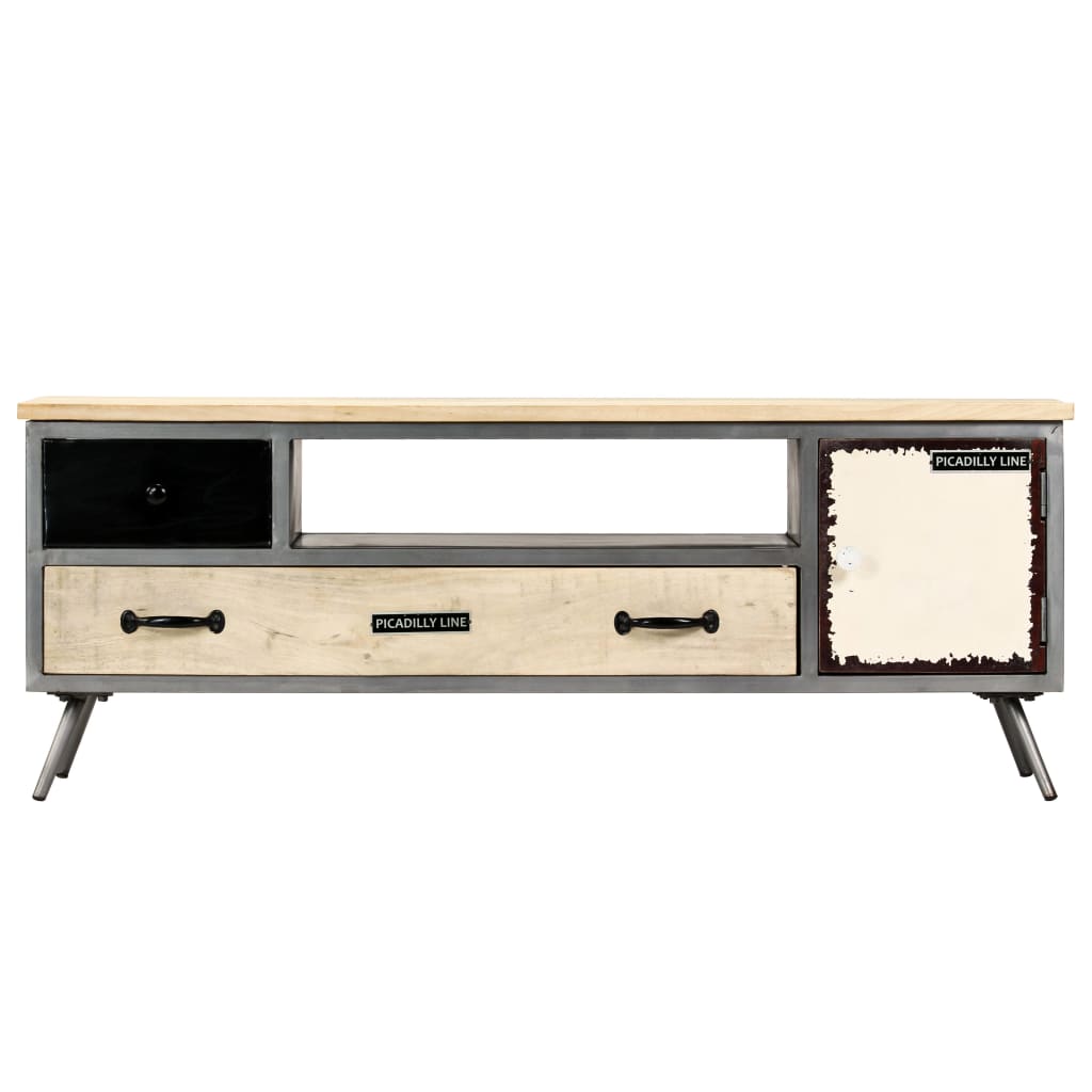 TV-Schrank aus Mangoholz - Mid-Century - Lowboard - Fernsehschrank - Media Möbel