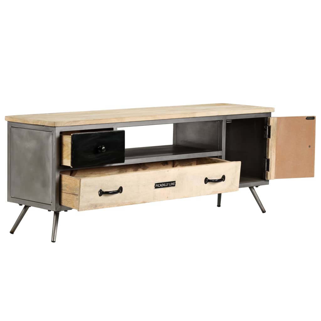 TV-Schrank aus Mangoholz - Mid-Century - Lowboard - Fernsehschrank - Media Möbel