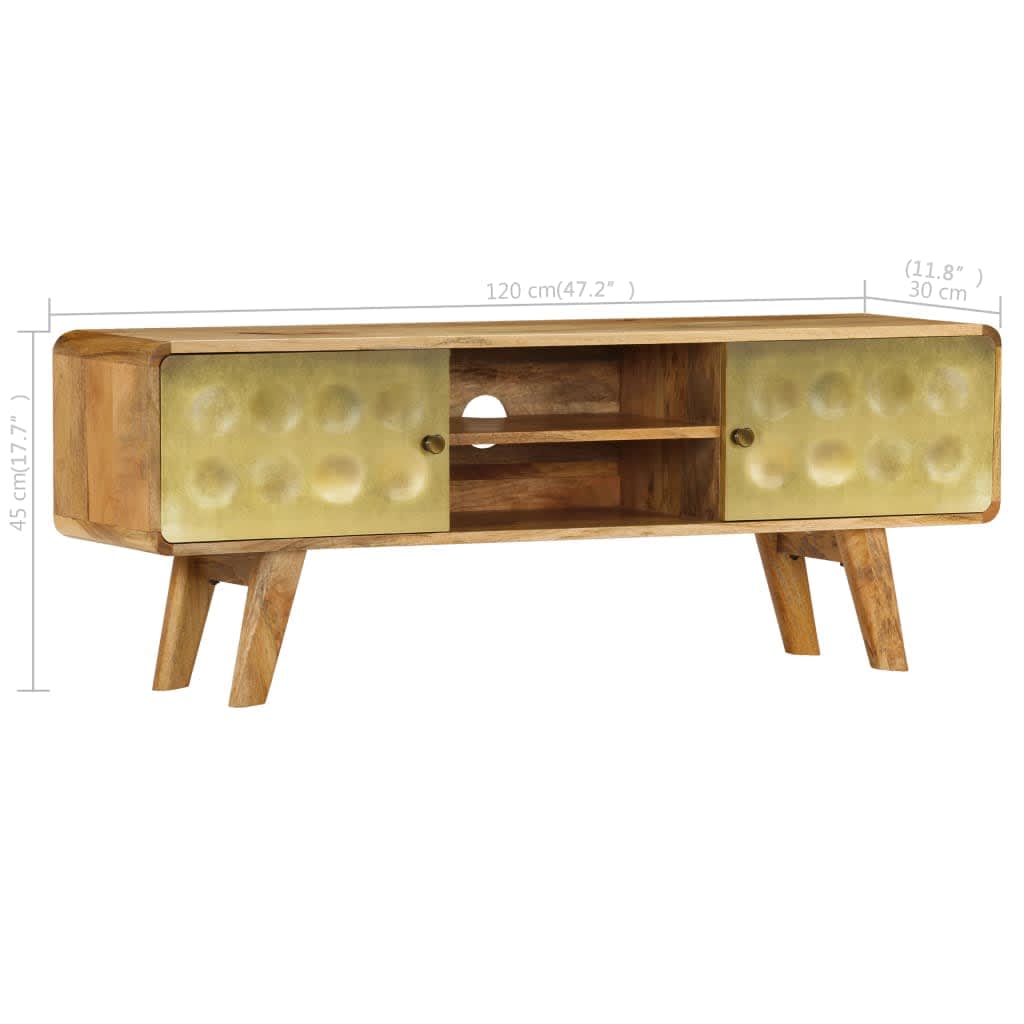 Retro-Lowboard aus Mangoholz - Beistellschrank - TV-Schrank - 120 x 30 x 45 cm